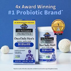 Garden of Life Dr. Formulated Probiotics Once Daily Men's Raw Probiotic Supplement Capsules, 30 Capsules