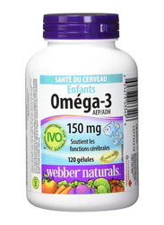 Webber Naturals Brain Health Omega-3 Kids Supplements, 150mg, 120 Softgels