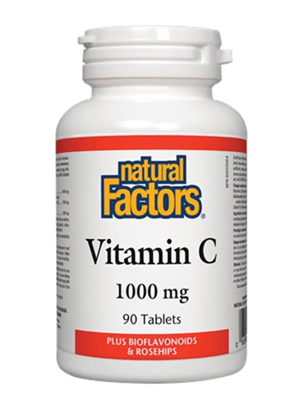 

Natural Factors Vitamin C Plus Bioflavonoids and Rosehips, 1000mg, 90 Tablets