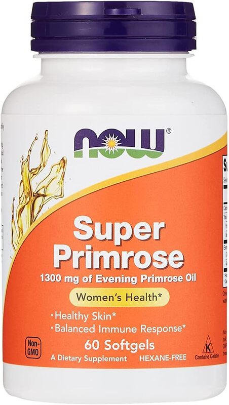 Now Super Primrose Supplements, 1300mg, 60 Softgels