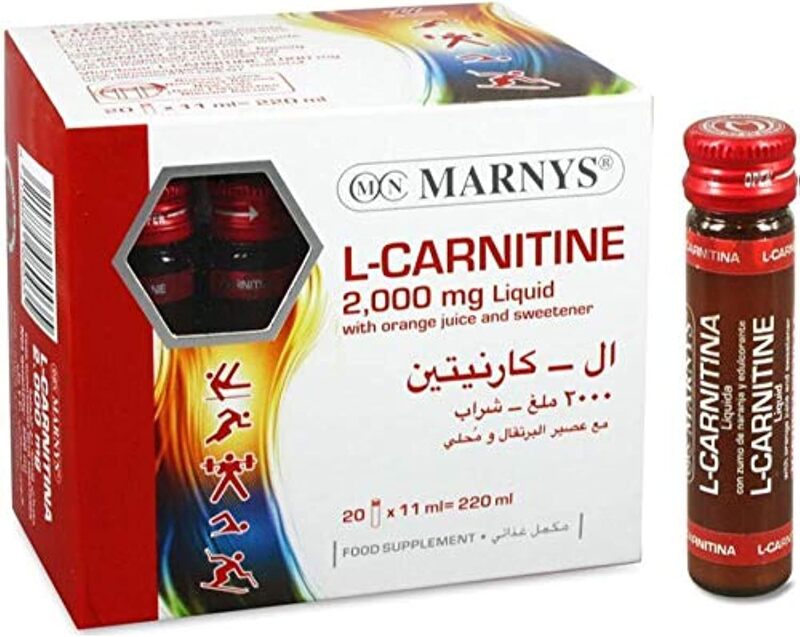 Marnys L-Carnitine Food Supplement, 2mg, 20 Vials