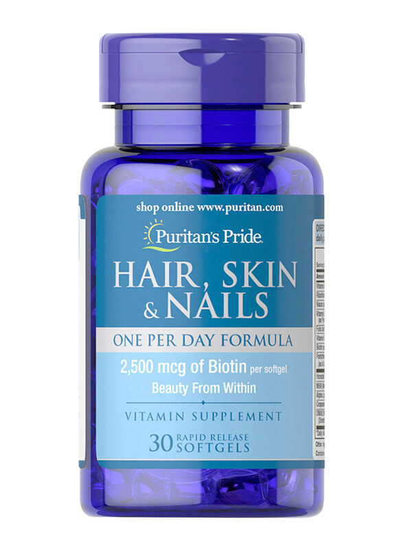 

Puritan's Pride Hair Skin & Nails Dietary Supplements, 30 Softgels