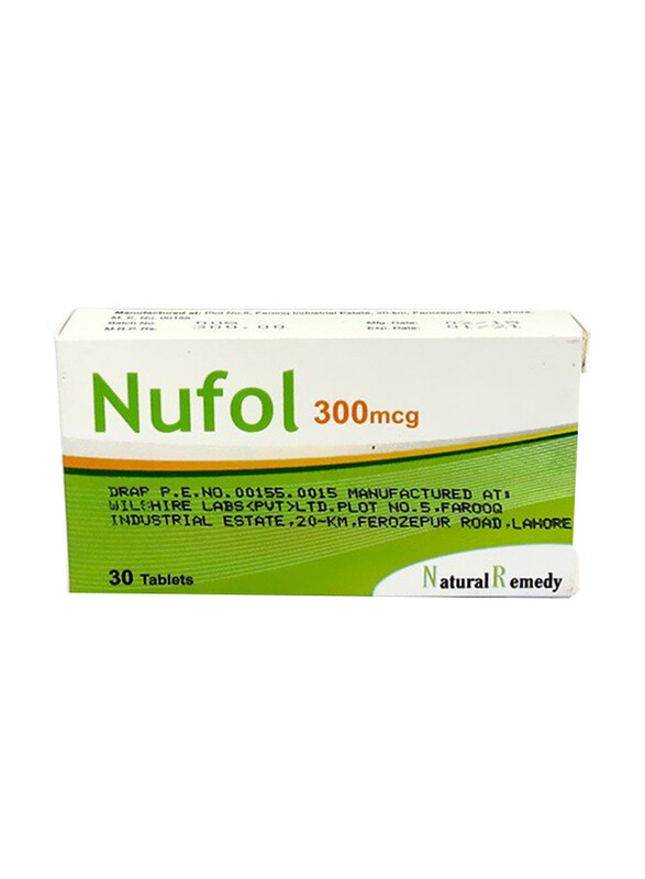 

Nufol Iron Supplement, 300mcg, 30 Tablets