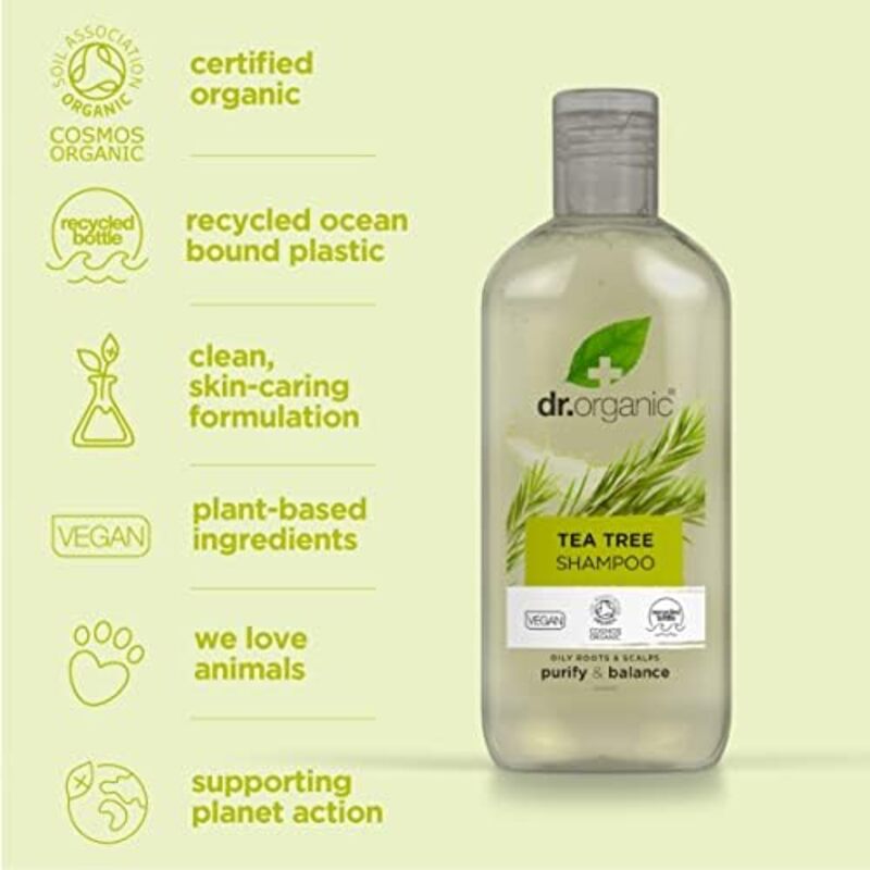 Dr.Organic Tea Tree Shampoo, 265ml