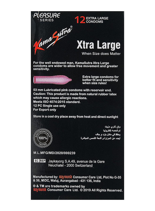 Kamasutra Xtra Large Condoms, 12 Pieces