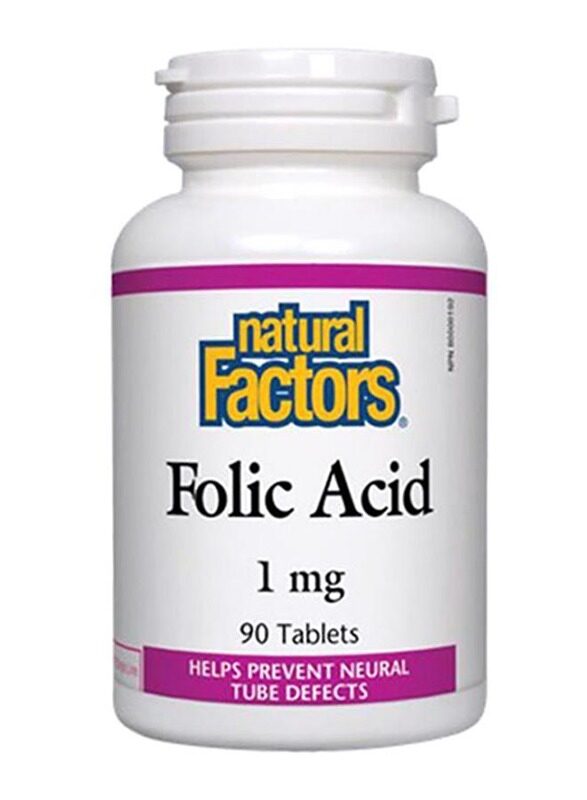 

Natural Factors Folic Acid, 1mg, 90 Tablets