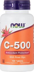 Now Foods C-500 Tablets with Rose Hips, 100 Tablets