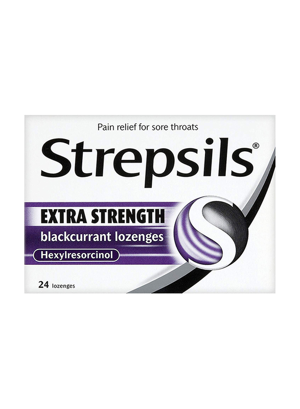 

Strepsils Extra Hexylresorcinal Blackcurrant Sore Throats Relief, 24 Lozenges