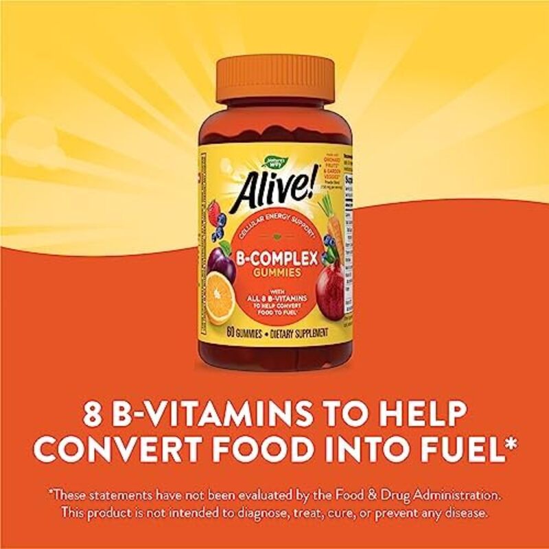 Nature's Way Alive B-Complex Dietary Supplement, 60 Gummies