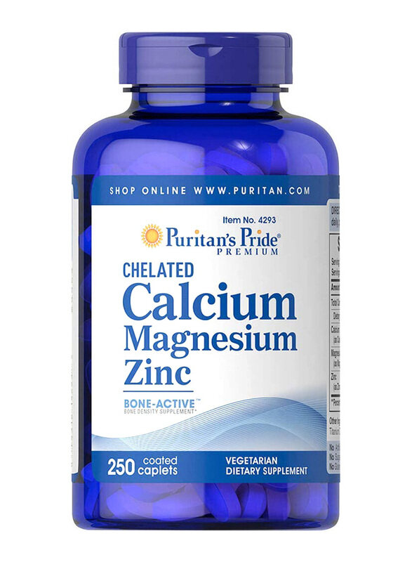 

Puritan's Pride Chelated Calcium Magnesium Zinc Caplets, 100 Caplets