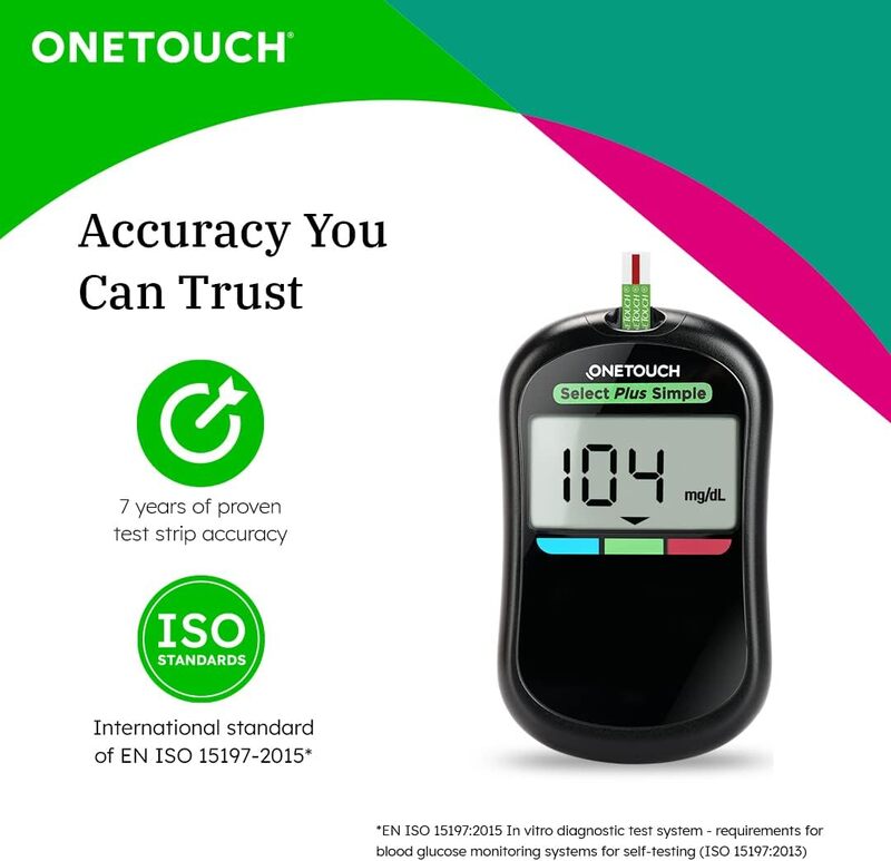 Onetouch Select Plus Blood Glucose Monitor Test Strips, 50 Piece, Multicolour