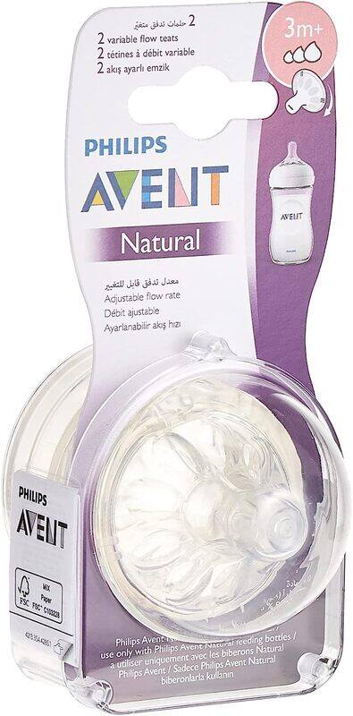 

Philips Avent Natural Teat, 3+ Months, Clear