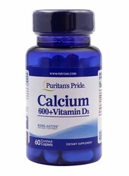 Puritan's Pride Calcium 600+Vitamin D3 Supplement, 60 Pieces