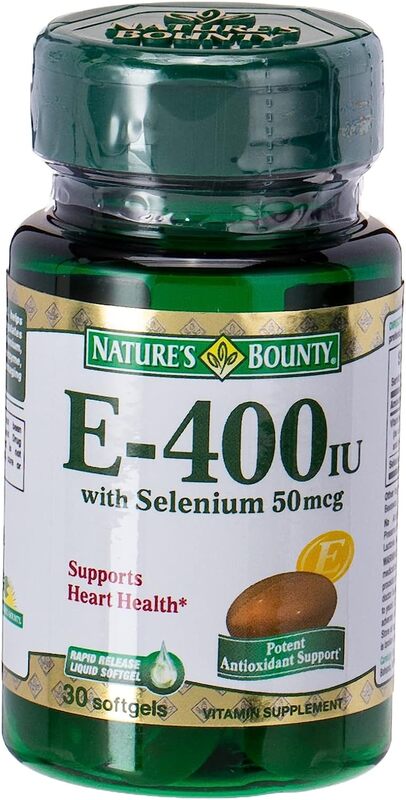 Nature's Bounty Vitamin E-400 Iu with Selenium, 50 Mcg, 30 Softgels