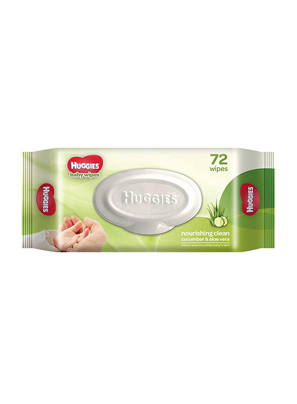 

Huggies Nourishing Clean Baby Wipes with Cucumber & Aloe Vera, 72 Sheets