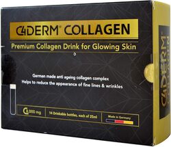 C4 Derm Premium Halal Collagen Drink for Glowing Skin, 14 Bottles x 25ml