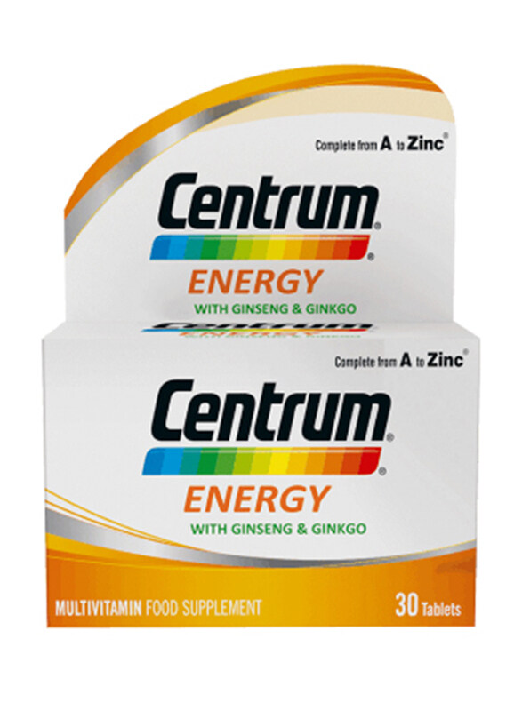 

Centrum Centrum A to Zinc Ginseng & Ginkgo B6 & B12 Energy Tablets, 30 Tablets