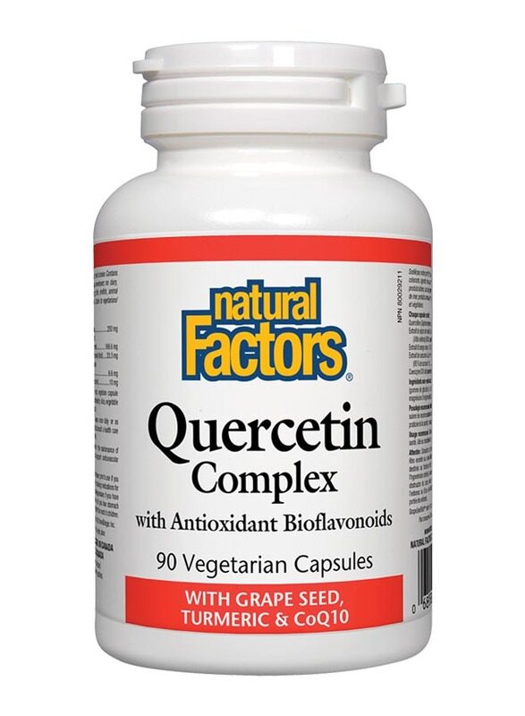 

Natural Factors Quercetin Complex with Grape Seed, Turmeric & CoQ10, 90 Capsules