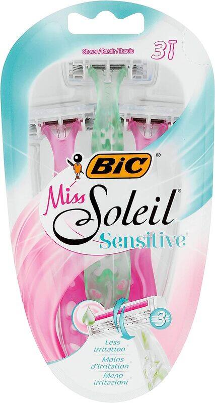 

Bic Miss Soleil Sensitive Women's Triple Blade Disposable Razors Pack Of 3, 60g