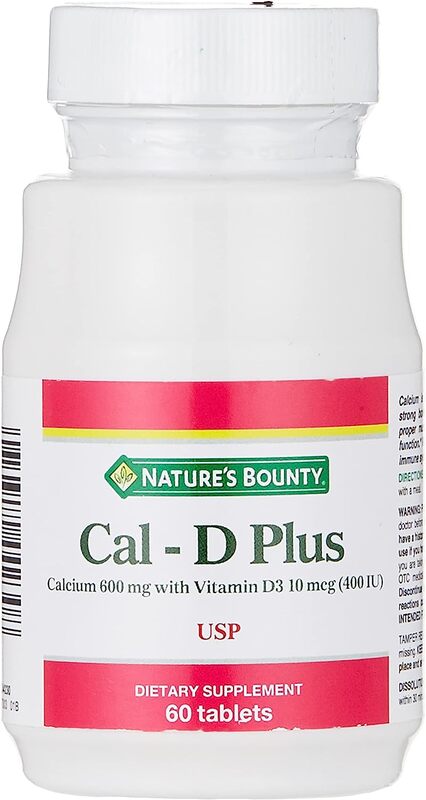 Nature's Bounty Cal-d Plus 600+D 400 I.U Dietary Supplement, 60 Tablet