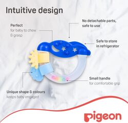 Pigeon Day & Night BPA-Free Rattle Teether, 3+ Months, Blue