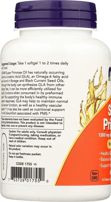 Now Super Primrose Supplements, 1300mg, 60 Softgels