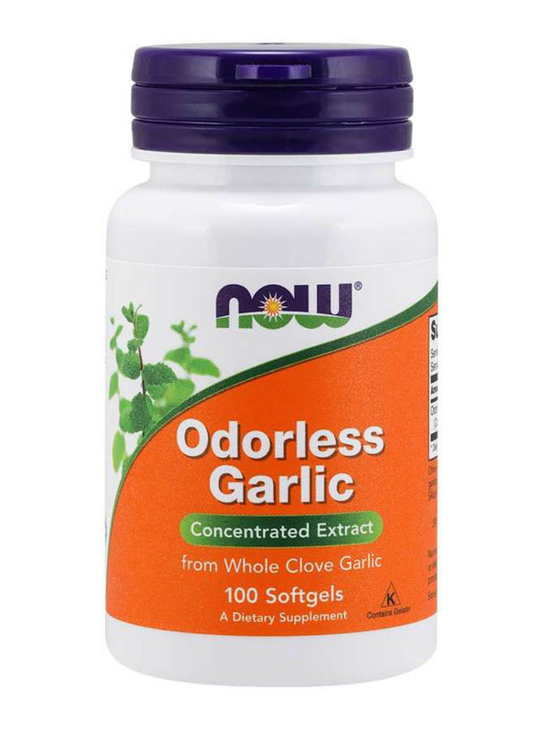 Now Odorless Garlic Dietary Supplement, 100 Softgel Capsules