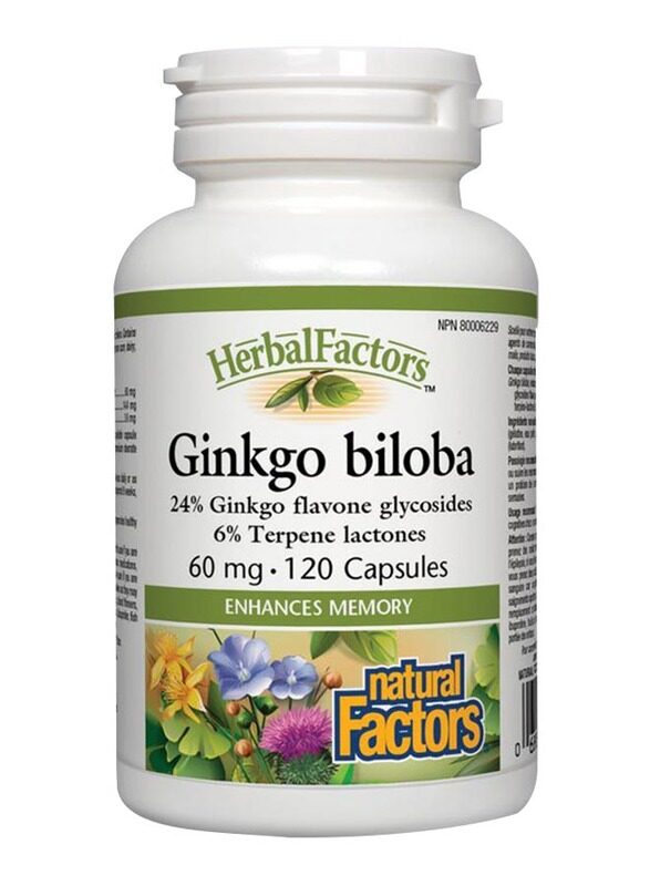 

Natural Factors Ginkgo Biloba, 60mg, 120 Capsules