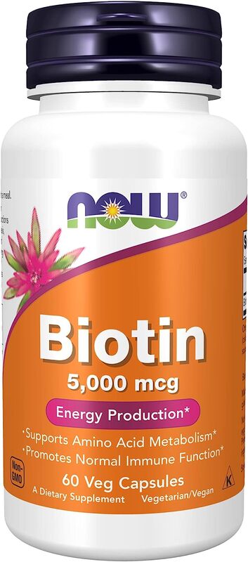 Now Foods Biotin 5000mcg Vcaps, 60 Serving