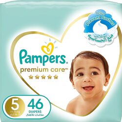 Pampers Premium Care The Softest Diapers, Size 5, 11-16 kg, 46 Count