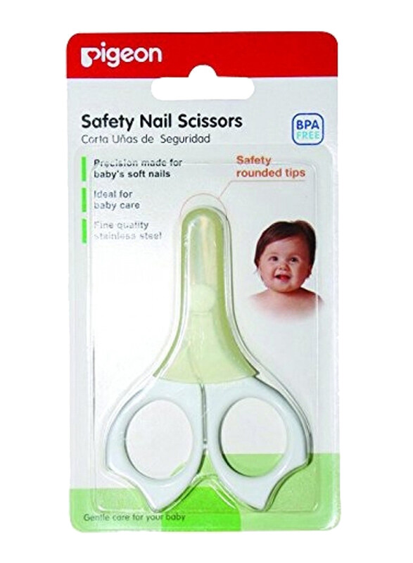 

Pigeon Safety Nail Scissors with Cap For Baby'S Soft Nails BPA Free, White