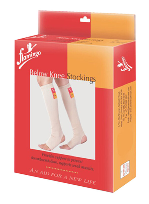 

Flamingo Below Knee Stocking Support for Women, Beige, Medium
