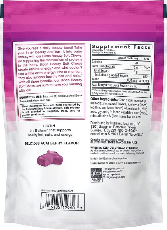 Neocell Neocell Biotin Burst 30 Soft Chews, 10000 Mcg