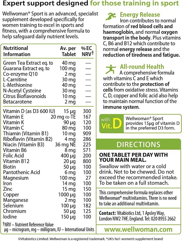 Vitabiotics Wellwoman Sport Tablets, 30 Tablets