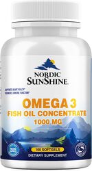 Nordic Sunshine Omega 3 Fish Oil Concentrate, 1000Mg, 100 Softgels