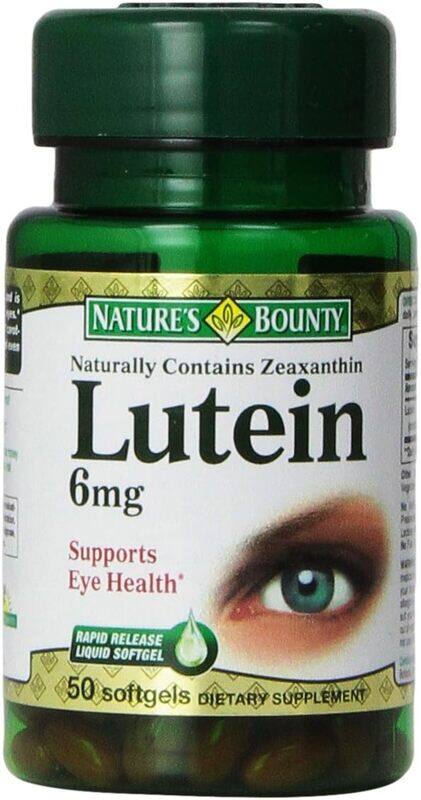 

Nature's Bounty Lutein Dietary Supplement, 6mg, 50 Softgels