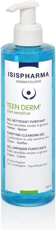 Isis Pharma Teen Derm Gel Sensitive Cleansers Gel, 250ml