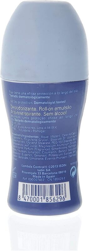 Isdin Intense 48 Hour Lambda Control Roll On Deodorant, 50ml