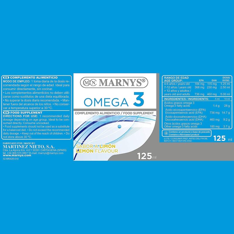 Marnys Omega 3 Food Supplement, 125ml