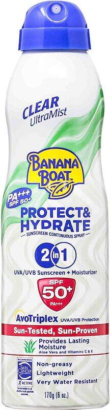 

Banana Boat Protect & Hydrate 2 in 1 Sunscreen Spray SPF 50+, 170gm