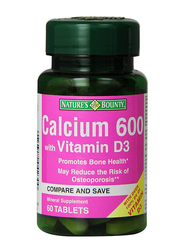 

Nature's Bounty High Potency Calcium 600 Supplement, 60 Tablets