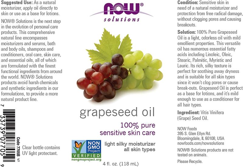 Now Grapeseed Oil, 118ml