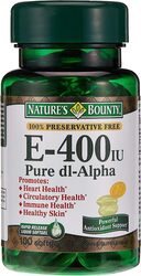 Nature's Bounty Vitamin E, 400 I.U. Softgels, 100 Softgels