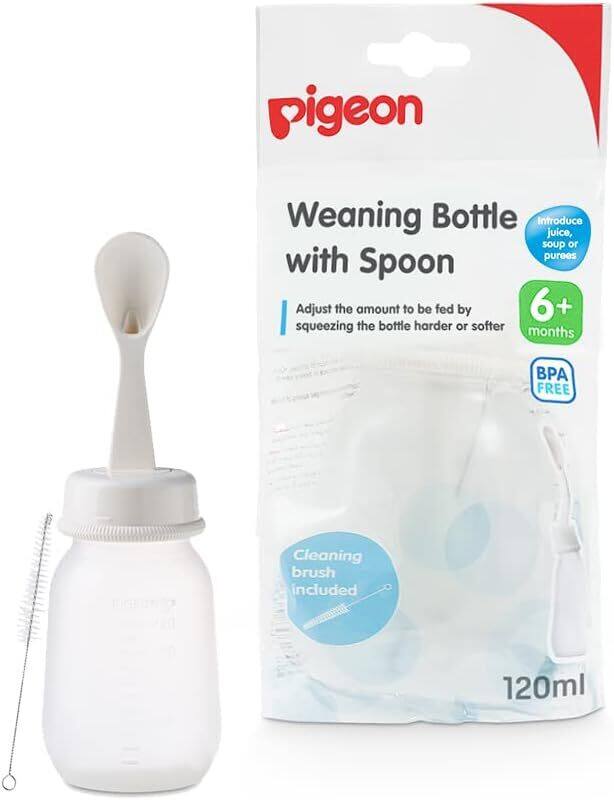 

Pigeon Weaning Bottle With Spoon, 120ml, White