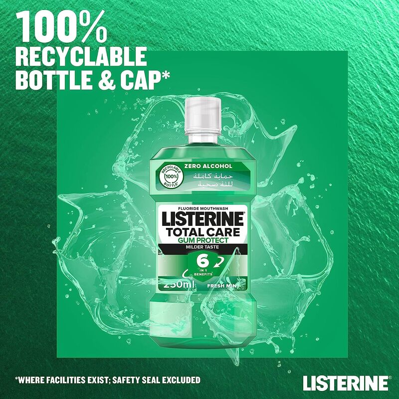 Listerine Total Care Gum Protect 6 Benefit Fluoride Daily Mouthwash, 250ml