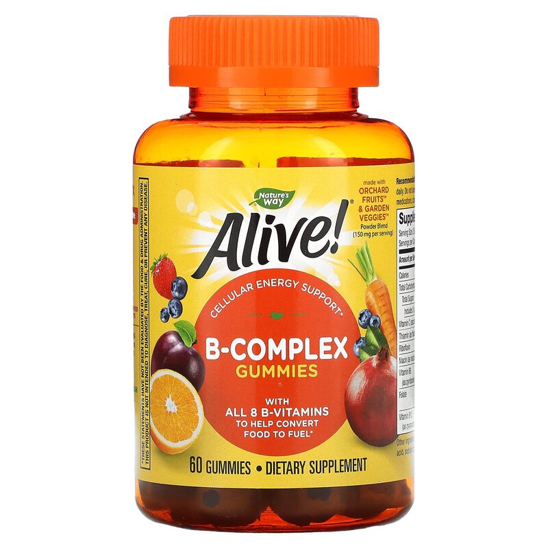 Nature's Way Alive B-Complex Dietary Supplement, 60 Gummies