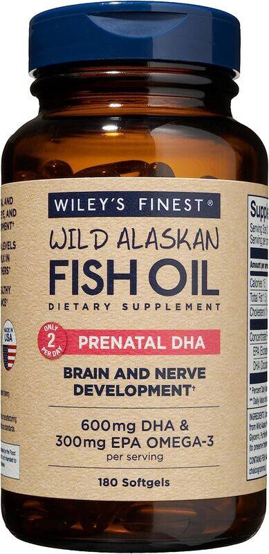 

Wileys Finest Prenatal Dha Wild Alaskan Fish Oil Dietary Supplement, 600mg, 180 Softgels