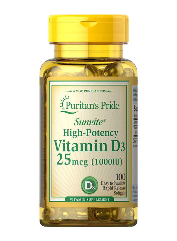 

Puritan's Pride Vitamin D3 1000 Iu Softgels, 100 Count