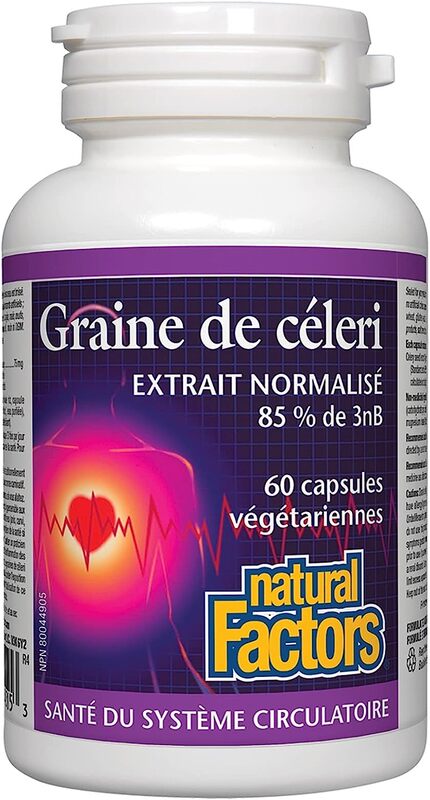 Natural Factors Celery Seed Extract Herbal Supplement, 60 Vegetarian Capsules