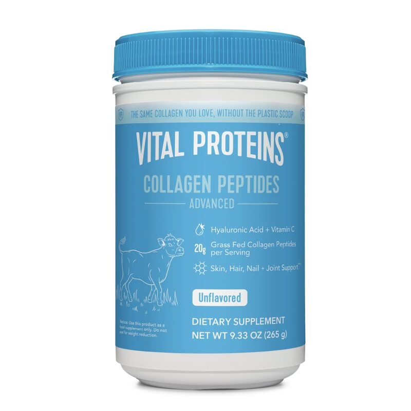 Vital Proteins Collagen Peptides Powder, Unflavoured with Hyaluronic Acid and Vitamin C, 9.33 oz